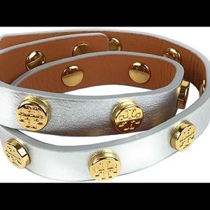 Tory burch gold studded double wrap bracelet